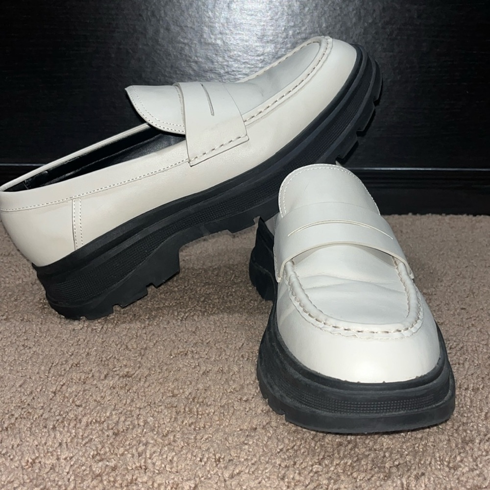 Cream Zara Chunky Loafers